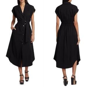 Ramy Brook Celia Belted Shirtdress w/ front Buttons & Cuff Sleeves -MED